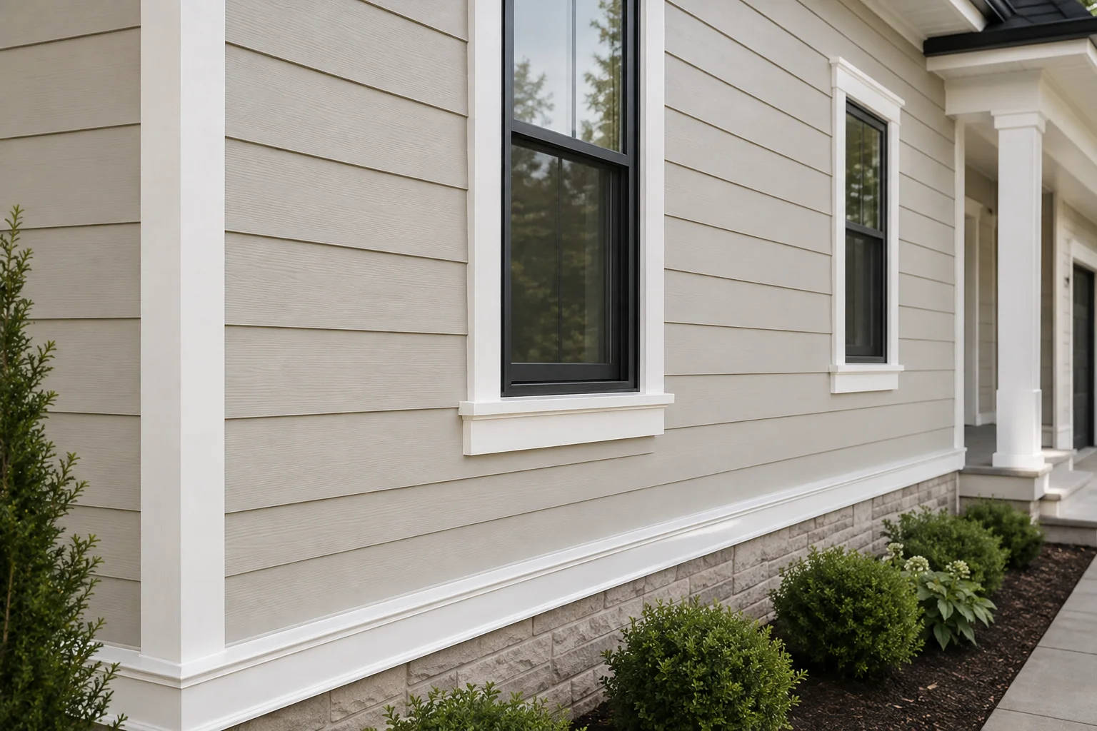 Freshly painted exterior of a ranch-style home in Westmont, IL, showing clean siding and white trim under clear midwestern sky. Pro One Builders Group exterior painting project on a residential street in Westmont.